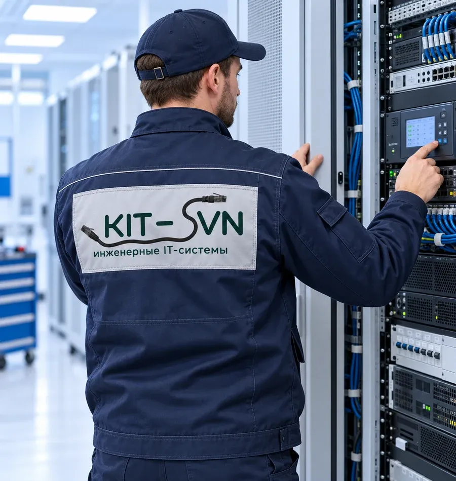 Специалист KIT-SVN выполняет техническое обслуживание оборудования